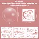 CNhoqc Mother's Day Bobo Balloons - 36pcs Rose Gold Happy Mother's Day Bobo Bubble Balloons Set 20pcs Transparent Bubble Balloon with Stickers