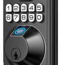 TEEHO TE002 Fingerprint Door Lock - Keyless Entry Electronic Keypad Deadbolt with 2 Backup Keys - Auto Lock - Easy Installation - Smart Locks for Front Door - Matte Black