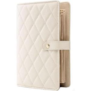 TANG SONG Leather Travel Jewelry Organizer Case  Velvet-Lined Zipper Pouch for Earrings, Necklace & Rings Portable Gift for Women (White)