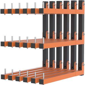 Lumber Rack Wall Mount, Lumber Storage Rack, Heavy Duty Wood Storage Racks with 9-Level System, 1080 lb Substantial Garage Wood Organizer, Orange Lumber Metal Racks for Indoor and Outdoor (6 PACK)