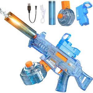 Automatic Electric Water Gun with LED Effects, Auto Water Suction Powerful Squirt Guns Pistol for Adults Kids, Auto Water Blaster Pistol Outdoor Summer Toys for Pool Beach Party (Blue)