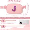 2 x 6 7 8 9 10 11 12 Year Old Girl Gifts Personalized Birthday Gifts for Her Sister Daughter Initial Crossbody Bag Fanny Pack Purse for Teen Girl Gifts Trendy Stuff Preppy Stuff (Light Pink-J)