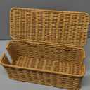 YECAYE Handwoven Rattan Style Cable Management WavyWeave Box, Decorative Storage Cord Organizer Box for Power Strips & Cords, Cord Hider for Home, Kids & Pet Safety, DIY-Friendly Cord Management