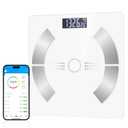 Accurate LED Display Bathroom Scale with Mobile App for Body Composition Analysis, Smart Digital Body Fat Scale (White)