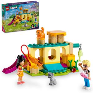 LEGO Friends Cat Playground Adventure, Animal Toy with Figures, Gift Set Idea for Kids, Girls and Boys 5 Years and Up, Pretend Play with Mini-Doll Characters Olly and Liann, 42612