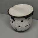 LE TAUCI Ceramic Orchid Pot, 6.5 Inch Orchid Pots with Holes, Orchid Planter for Repotting, Indoor Flower Plant Pot with Drainage and Saucer, Arctic White