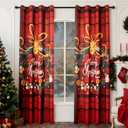 LOSIVISHE Christmas Blackout Curtains 80% Light Blocking, Thermal Insulated Festive Drapes for Living Room and Bedroom, Holiday Decorative Curtains, Set of 2 Panels, 52 x 63 Inches, Plaid