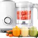 Baby Food Maker, 4 in 1 Baby Food Processor and Steamer, Puree Blender, Multifunctional Baby Puree Maker, Dishwasher Safe (White)