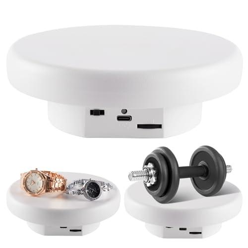 GOHASPW Rotating Display Stand, 6.3'' White Spinning Stand for Product Shows