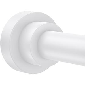 Shower Curtain Rod 31-80 in Adjustable Curtain Rod No Drilling Tension Shower Rod Stainless Steel for Bathroom Room Divider, White