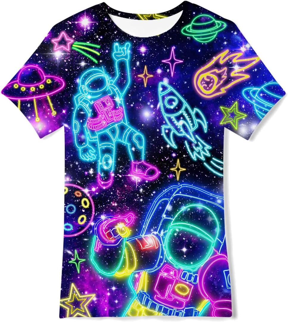 Enlifety Boys Girls T-Shirts 3D Graphic Shirts Kids Cool Short Sleeve Tees Size 4-14T (9-12 Years)