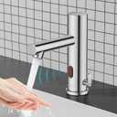 Achelous Automatic Touchless Bathroom Sink Faucet with Deck Plate,Hands Free Infrared Sensor Basin Faucet with Temperature Control, Battery Powered Sensor Bathroom Tap,Chrome