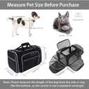 TSA Airline Approved Large Pet Travel Carrier,4 Sides Expandable with 2 Mesh Pockets,3 Entry, Soft Sided Collapsible Dog Carrier for 2 Cats,Kittens,Puppies,Dog, X-Large, Black & White