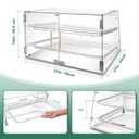 YBSVO 2-Tier Bakery Display Case with Front & Rear Doors Clear Acrylic Countertop Pastry Cabinet for Self-Service Commercial Food Showcase Box for Bagels, Donuts & Cookies (21" x 17" x 12")