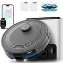 Lefant LiDAR Robot Vacuum and Mop Combo, 10000Pa Suction, 75-Day Self-Emptying Base with Multi-Floor Mapping, 240Min Runtime, Ideal for Pet Hair & Carpets, Wi-Fi/Alexa/App Control, M2S Plus (Gray)