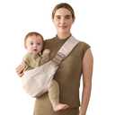 Ergobaby Upsie Sling Baby Carrier for Babies and Toddlers 6-48 Months (17-45 lbs) - 2-Position Ergonomic Baby Carrier with Front Storage Pocket, Hip-Healthy Positioning - Natural Beige