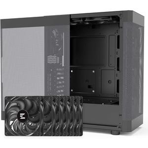 Zalman i4 Airflow Full Mesh Mid Tower ATX Desktop PC Case, 6 x 120mm Quiet Fans Pre-Installed, Vertical GPU Mount & 360mm Radiator Support, Black