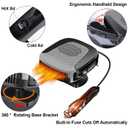 Car Heater That Plugs Into Cigarette Lighter 12V 150W Collapsible Car Heaters Portable Fast Demisting Defroster 2 in 1 Heater Fan Combo with 360 Degree Rotary Base