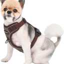 Puppia Conall Dog Harness H Houndstooth Pattern Sturdy Adjustable Neck and Chest Reflective for Small and Medium Dogs, Brown, Large