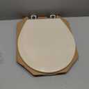 Bemis 500EC Durable Wood Toilet Seat with Easy Clean Hinges, Made in USA, Round, Almond
