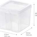 IRIS USA Vertical Plastic Flip Top Storage Containers Bins with Lids for Pantry, Home, Office, Organization, Small, Stackable Hinged Organizer with Latches, Clear, 10 Pack