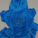 SELMAI Dog Jumpsuit Hoodie Sweatshirt Dog Fleece Sweater Coat Small Pet Clothes Rhinestone Crown Blue M (M (back: 11.0inch, chest: 17.5inch))