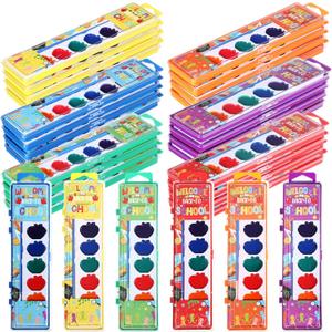 24 Pcs Apple Style Watercolor Painting Set for 8 Washable Colors with Brush Watercolor Painting Set Gift Party Supplies Back to Party Gift Exchange