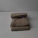 JIYUAN 100% Washed Cotton Duvet Cover Set 3 Pieces Oversized King, 1 Duvet Cover 120x98 Inches(Comforter Not Included) and 2 Pillowcases,Linen Feel Bedding Set Comfy and Breathable,Khaki