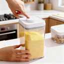 6 Pcs POP Container Set, Airtight Food Storage with Lids, Push Button Seal BPA-Free Set for Pantry, 0.65QT/0.7QT/1.8QT/2.4QT for Bulk Dry Food, Cereal, Flour, Sugar, RV Kitchen Storage