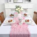 16 Pack Pink Table Runner Cheesecloth 10Ft Gauze Cheese Cloth Table Runner 120 Inch Boho Sheer Rustic Fabric for Summer Party Holiday Decor Bridal Baby Shower Wedding Decoration