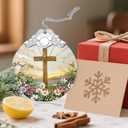 2 x Stained Glass Ornament, Cross Christmas Decorations, Christmas Ornaments for Tree, Holiday Ornament, Cross Gifts, Holiday Party Gifts, Gift Ideas & Xmas Gift