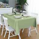 FOLINS&HOME Sage Green Rectangle Tablecloth - 60 x 102 Inch Light Green Wrinkle Free Waterproof Polyester Table Cloths, Spillproof 210 GSM & Washable Table Cover for Party, Banquet, Oblong/Rectangular