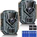 Trail Camera 2 Pack 36 MP 2.7K Game Camera 32GB Memory Card 4 Batteries Time 2.0" LCD Screen, Trail Cameras with 120Wide Night Vision IP66 Waterproof for Monitoring Wildlife Trail Cam