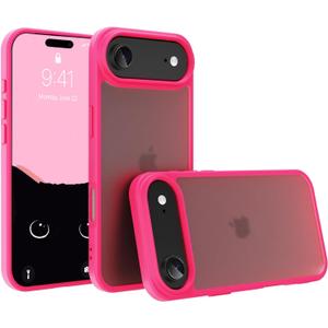 for iPhone 17 air Case Translucent Matte Phone Cover, [10 FT Military Grade Drop Protection] Slim Durable Shockproof Protective Bumper (Rose red, iPhone 17 air)
