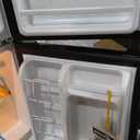 Midea WHD-113FB1 Double Door Mini Fridge with Freezer for Bedroom Office or Dorm with Adjustable Remove Glass Shelves Compact Refrigerator, 3.1 cu ft, Black