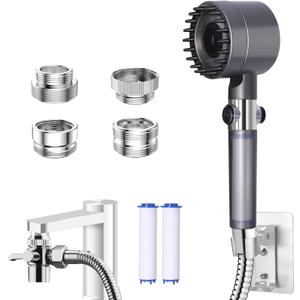 Sink Hose Sprayer Attachment for Faucet - Tub Faucet Sprayer Attachment with 6 Adapters for Hair Washing, Pet Dog Rinse, Baby Bath, ON/OFF Hose Extension for Laundryroom, Bathroom, Utility Sink