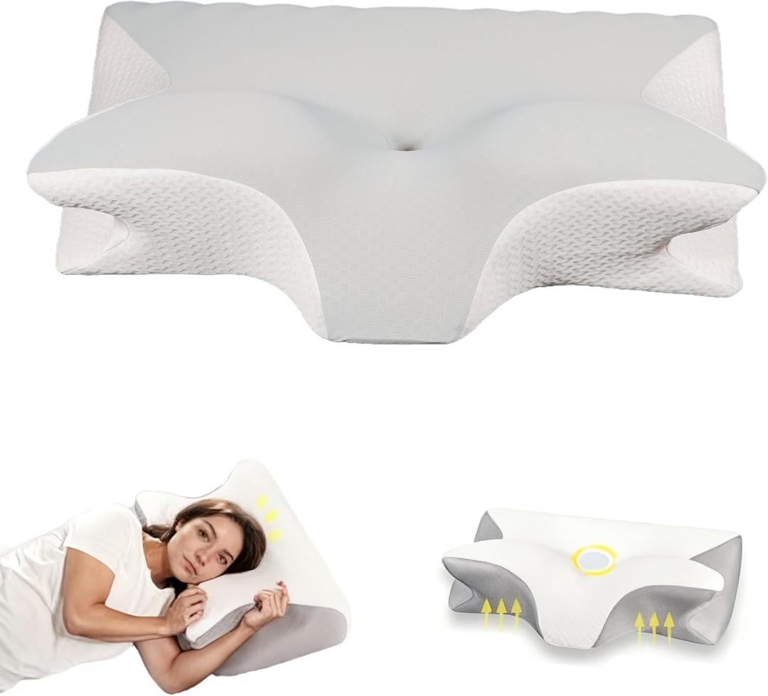 Neckhaven Pillow, Cervical Neck Pillow, Dreamers Relief Pillow for Pain Relief & Sleeping, Ergonomic Contour for Side Sleepers, Necks and Shoulder Support (White)