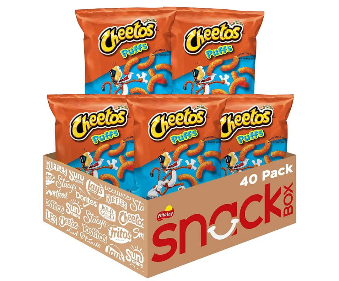 Cheetos Cheese Flavored Snacks, Puffs, 0.875 Ounce (Pack of 40), BB Date: 12/30/2025