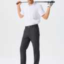 QPNGRP Men's Golf Pants 32" Inseam Lightweight Stretch Work Dress Pants, 38Wx30L