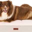 Furhaven Orthopedic Dog Bed  Classic Cushion with Plush Tufted Top, Supportive Foam Mattress, Removable Washable Cover, Joint Relief - Wheat, Jumbo