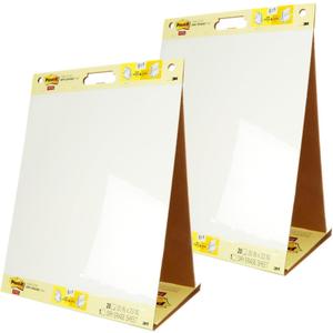 Post-it Super Sticky Tabletop Easel Pad, 20 x 23 Inches, 20 Sheets Per Pad, 4 Pads, Portable, White, Primary Ruled Lines, Premium Self Stick Flip Chart Paper, Great for Teachers and Students, Built-in Easel Stand