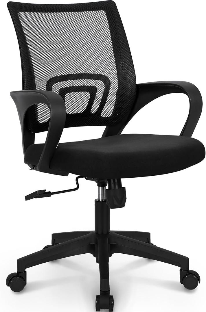 NEO CHAIR Office Computer Chair Ergonomic Mid-Back Mesh Desk Chair, Black
Breathable Mesh Back with Lumbar Support, Height Adjustment, Smooth Rolling Casters for Home Office, Study or Gaming Setup