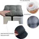 HFCNMY Bar Stool Cushions Square, 2 Pack Thick Square Seat Cushion Bar Stool Covers Kitchen Dining Chair Pads Padding with Ties Removable 12 in Gray