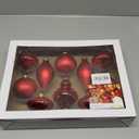 10Pcs Multiple Styles Glass Christmas Ball Ornaments for Tree Decorations, Red