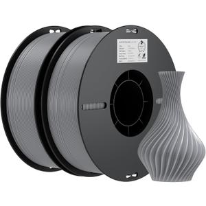 Creality PLA Filament 1.75mm Grey 2KG, 2 Pack 3D Printer Filament, Bundle 2Kg for 3D Printing,No-Tangling Strong Bonding,Dimensional Accuracy +/- 0.02mm,Fits for Most FDM 3D Printers (Grey & Grey)