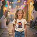 Boys Halloween Shirt with Cute Pumpkin, Ghost, Bat, and Dinosaur Graphics - Classic Crewneck Cotton Tee for Ages 2-7 Years (Orange)