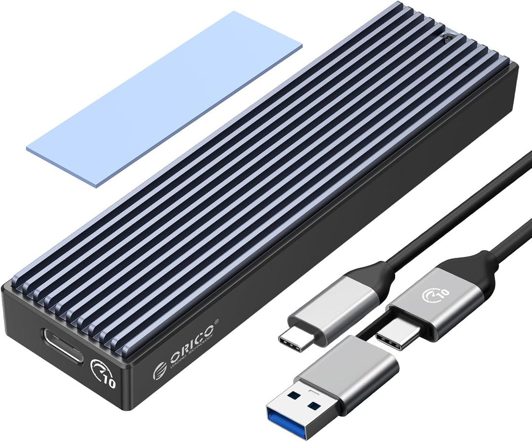 ORICO M.2 NVMe SATA SSD Enclosure, USB 3.1 Gen 2 (10 Gbps) to PCI-E 6Gbps NGFF M-Key / B+M Key SSD Case M.2 Reader Support UASP for Size 2230/2242/2260/2280 SSDs Diskless (M2PVM)