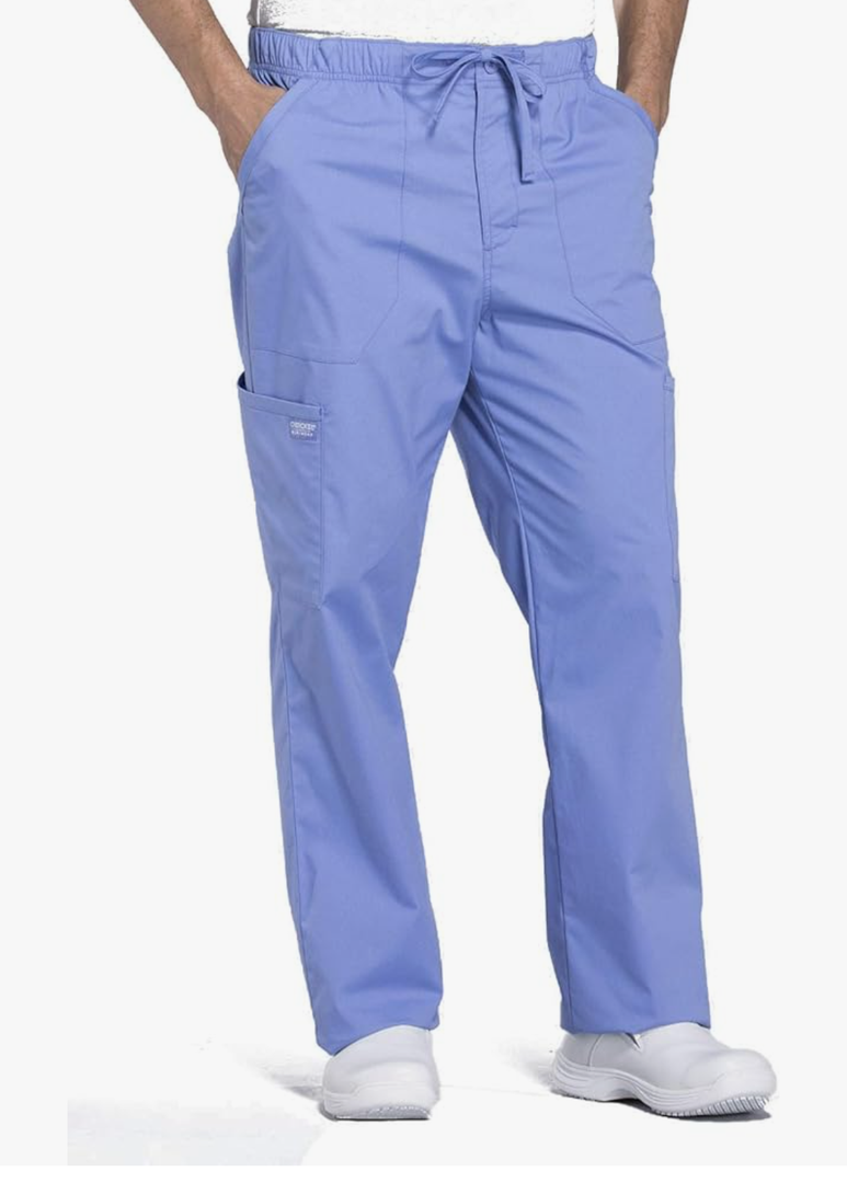 Cherokee Men's Scrub Pant Tapered Leg Fly Front Cargo Pant with 5 Pockets WW190 XL