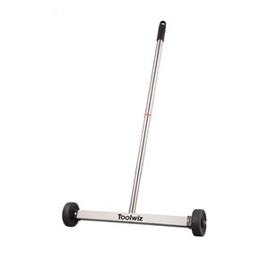 Toolwiz Magnetic Pick Up Sweeper 17-inch Heavy Duty Magnet Pickup Lawn Sweeper Roofing Tools, 8.8 Lbs Yard Magnet with Telescoping Holder and Wheels to Pick Up Nails Magnetic Sweeper for Construction