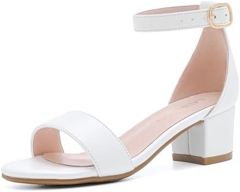 LAURMOSA Girls High Heels Sandal for Girls Open Toe Ankle Buckle Strap Dress Shoes for Little Big Kids in Wedding Party Block Chunky Pump Sandals, Size 1